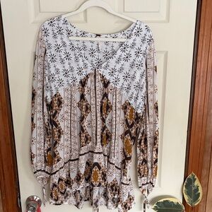 Free People Boho Peplum Tunic top